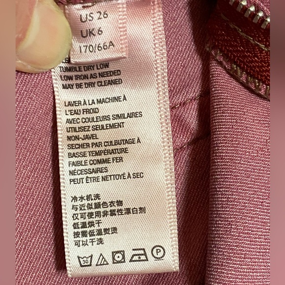 Free People We the Free Juliet Flare Jeans Size 26 Side Zip Pink Stretch Denim - Picture 12 of 15